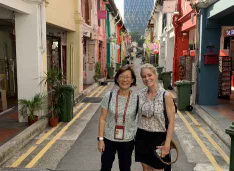Host Priscilla and Guest Suzette Amid Singapore’s Colorful Streets
