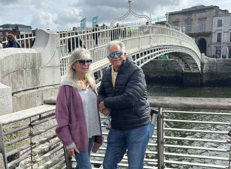 Captured Joy Under Cloudy Skies