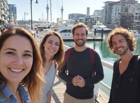 Connecting over good company and harbor views