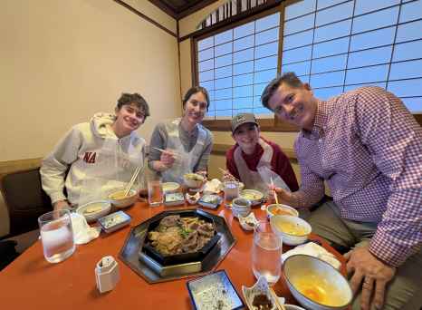 A Cozy Family Meal in a Traditional Japanese Setting