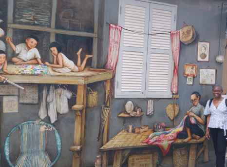 A mix of art and reality on Singapore's lively streets.