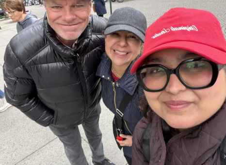 Bundled up for a day of exploring Oslo's streets.