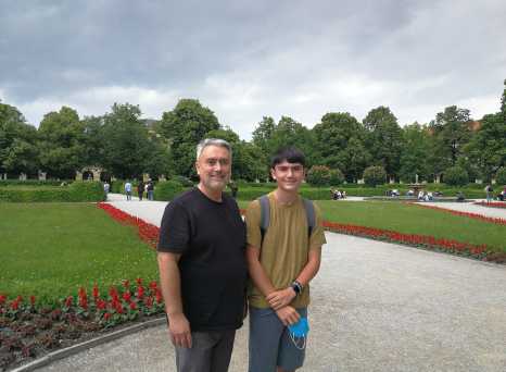 Father-Son Moments in the Court Garden!