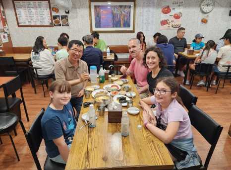 Sharing a delicious Korean meal and making family memories