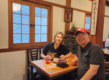 Enjoying traditional Korean flavors in cozy local surroundings