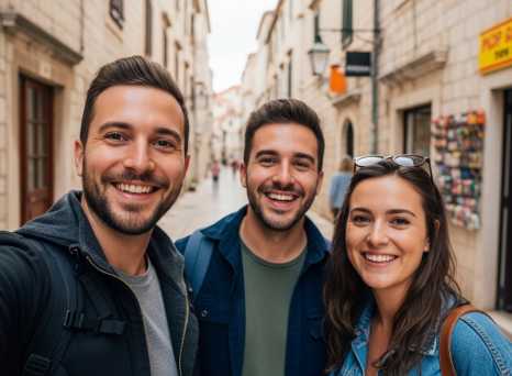 Strolling Sun-Drenched Alleyways with New Friends