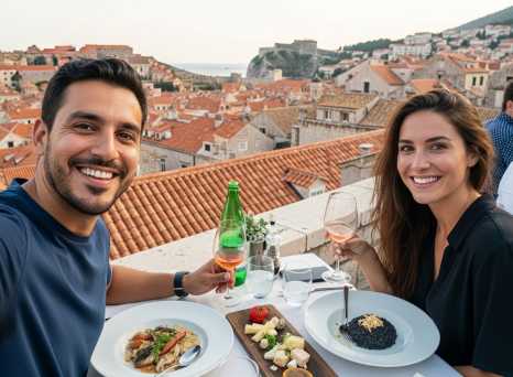 Dinner with a View Above the Terracotta Rooftops