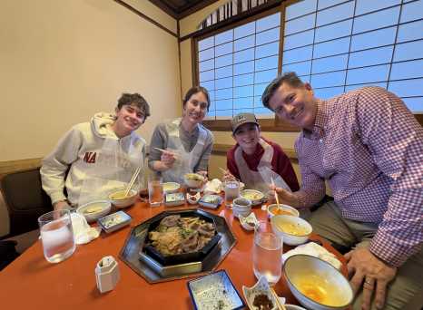 A Cozy Family Meal in a Traditional Japanese Setting