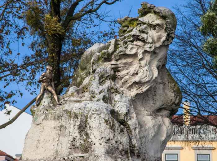 The Adamastor statue and Miradouro santa Caterina 