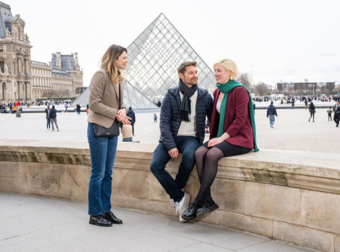 Tourists enjoying Paris