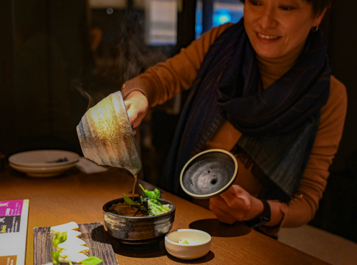 Taste traditional japanese food