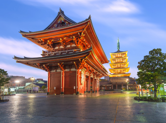 Senso-ji Temple at dusk