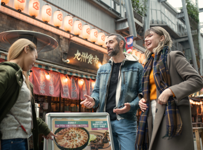 Private local guide with the travelers in the central T