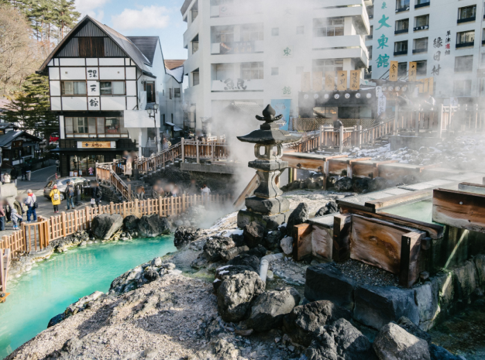 Kusatsu onsen's hot spring bath