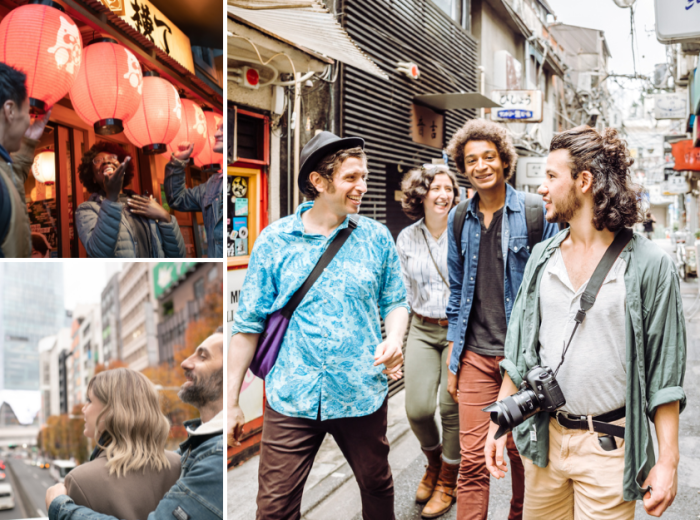 Tourists embarking on a private tour with a private gui