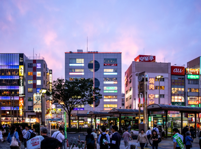 Tokyo city at night, Japan