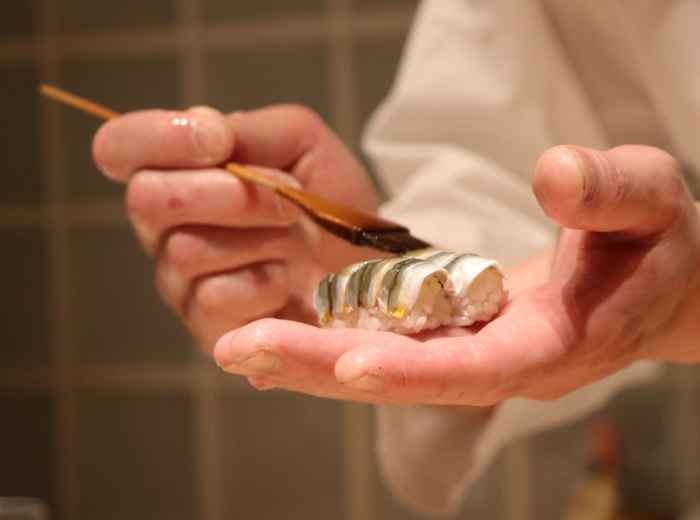 Sushi chef in Tokyo, Japan