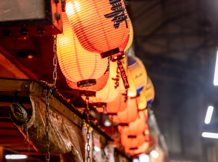 Japanese laterns along a local Izakaya, Japan