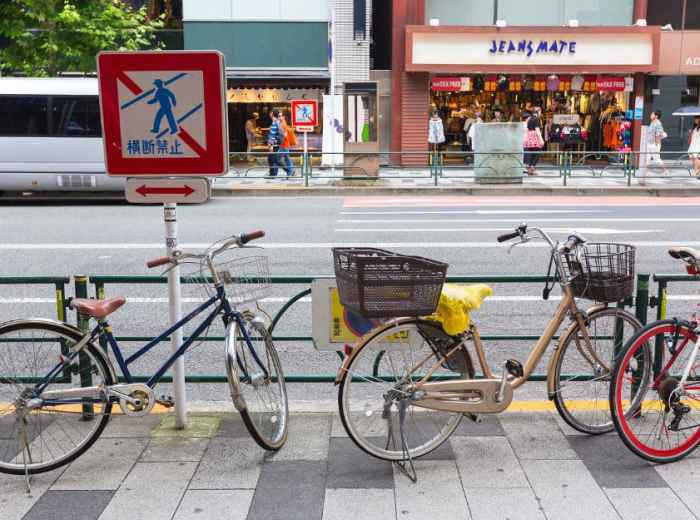 It's common practice to lock your bike up in Tokyo