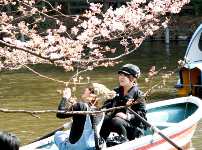 People enjoying a river ride.