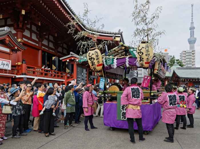 Local festival during Japan sakura season