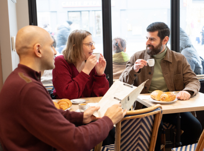 Tourists enjoying French Food
