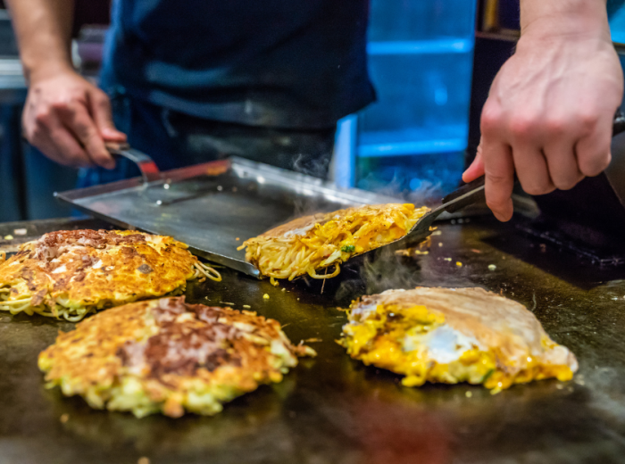 Traditional Japanese Okonomiyaki, Osaka