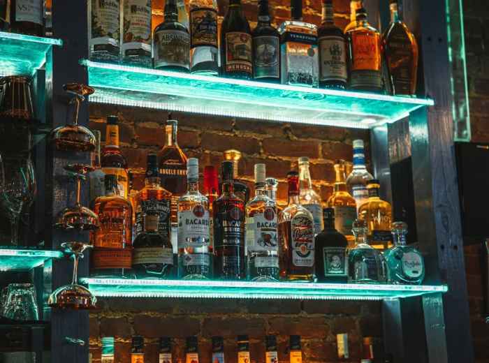 Bar with bottles