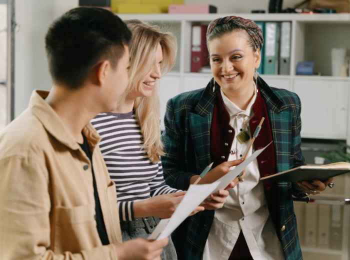 Three People Talking