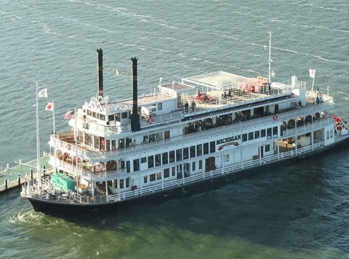 The Michigan, a tourist ship on Lake Biwa, Otsu, Shiga, Japan.  Daderot  Creative Commons Zero