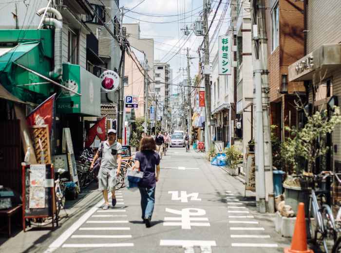 Early morning food vendors setting up before the daily rush.
