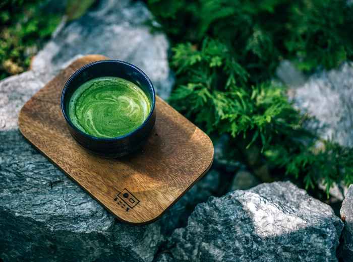 Matcha tea served in rustic setting. Image by NipananLifestyle.com from pexels