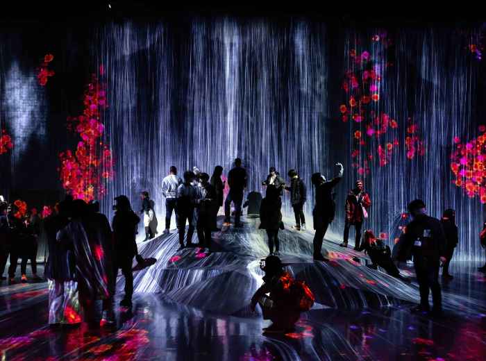 Visitors at teamLab, Tokyo, Japan