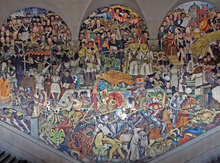 Diego Rivera Mural at the Palacio Nacional. Photo by Drkgk via Wikicommons