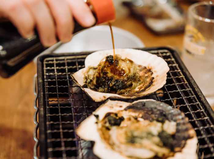 Grilled skewers at small izakaya