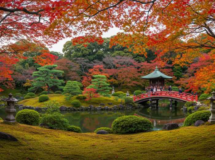 Osaka Garden in summer and autumn