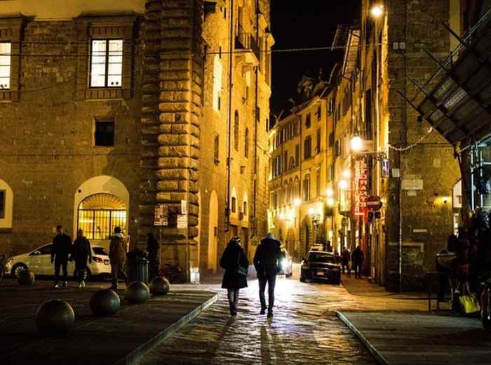 Pedestrian street in Florence’s historic center