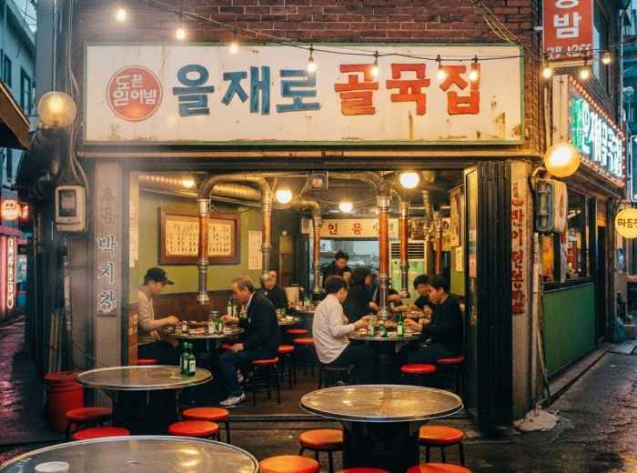 Retro alley grill restaurant in Euljiro