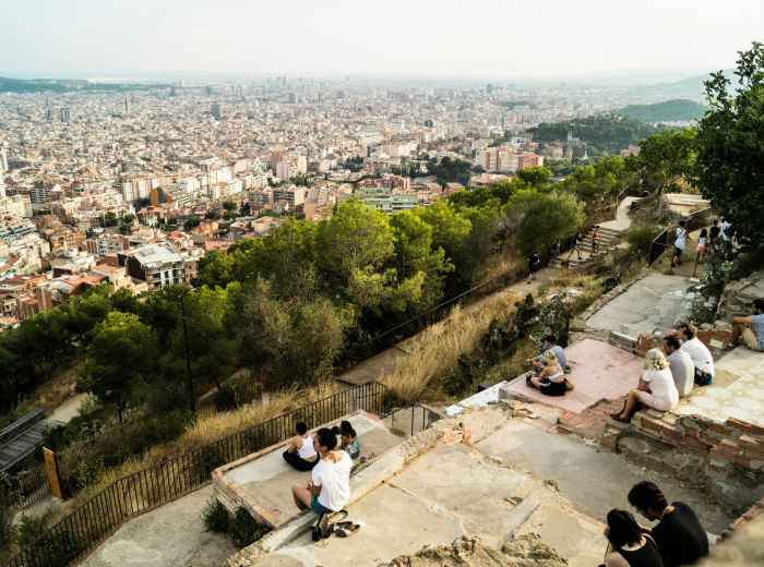 Concrete bunker platform overlooking Barcelona
