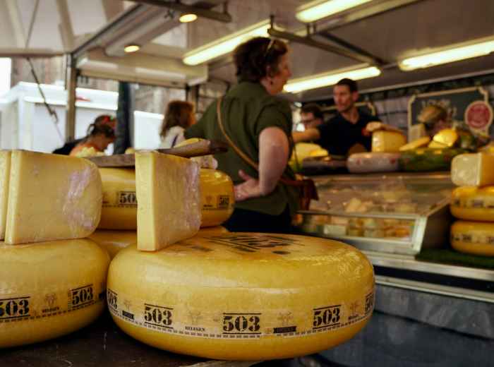 Cheese vendor at Albert Cuyp market 