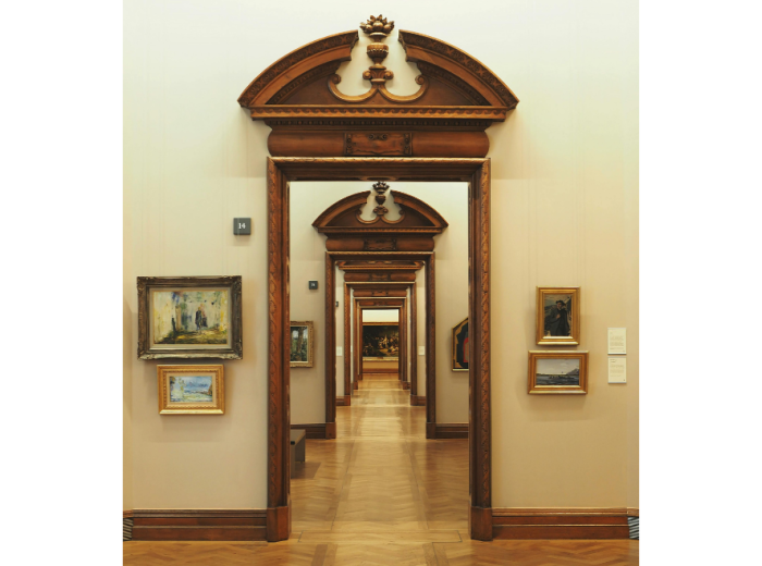 National Gallery of Ireland interior with Irish art on  display