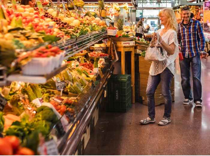 Early-morning shoppers