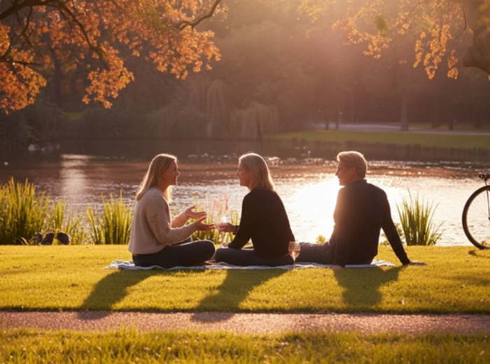 Vondelpark at sunset