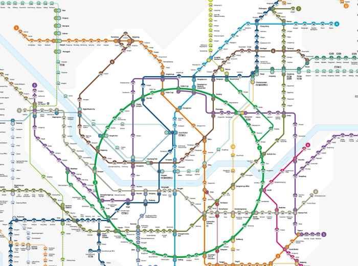 Seoul subway map graphic