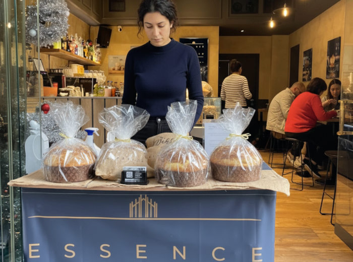 Panetone sale at Debbie's Cafe in Brera