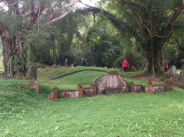 Ornate Chinese tombs in Bukit Brown Cemetery