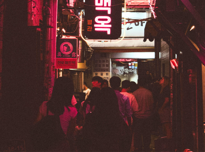 Nighttime vibes in Euljiro Nogari Alley 