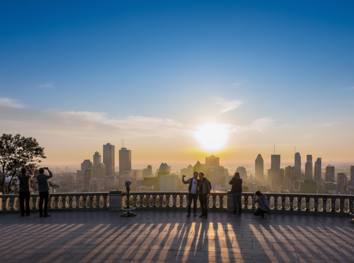 Skyline from Kondiaronk Belvedere at sunset