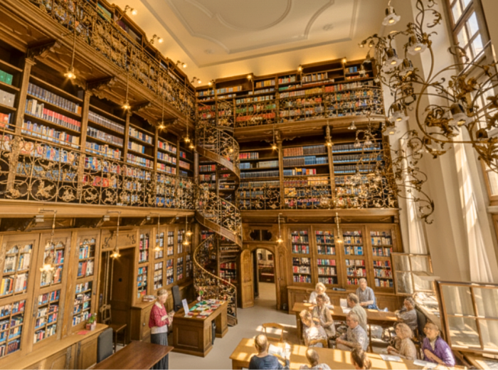 Interior of the Juristische Bibliothek, Munich’s hidden gothic gem
