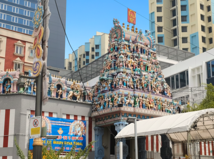 Gopuram of Sri Veeramakaliamman Temple over Serangoon Road